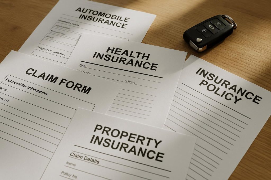 Desk with car keys and paperwork for motor vehicle accidents insurance payout decisions.