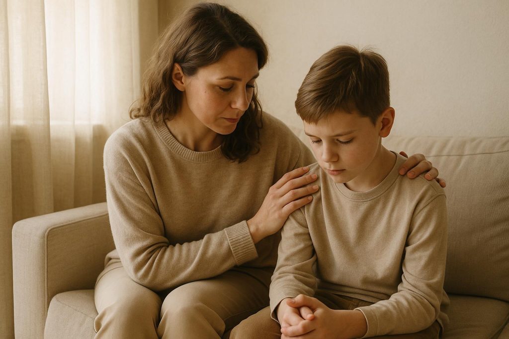 Parent embracing a child, symbolizing stability and parenting rights.